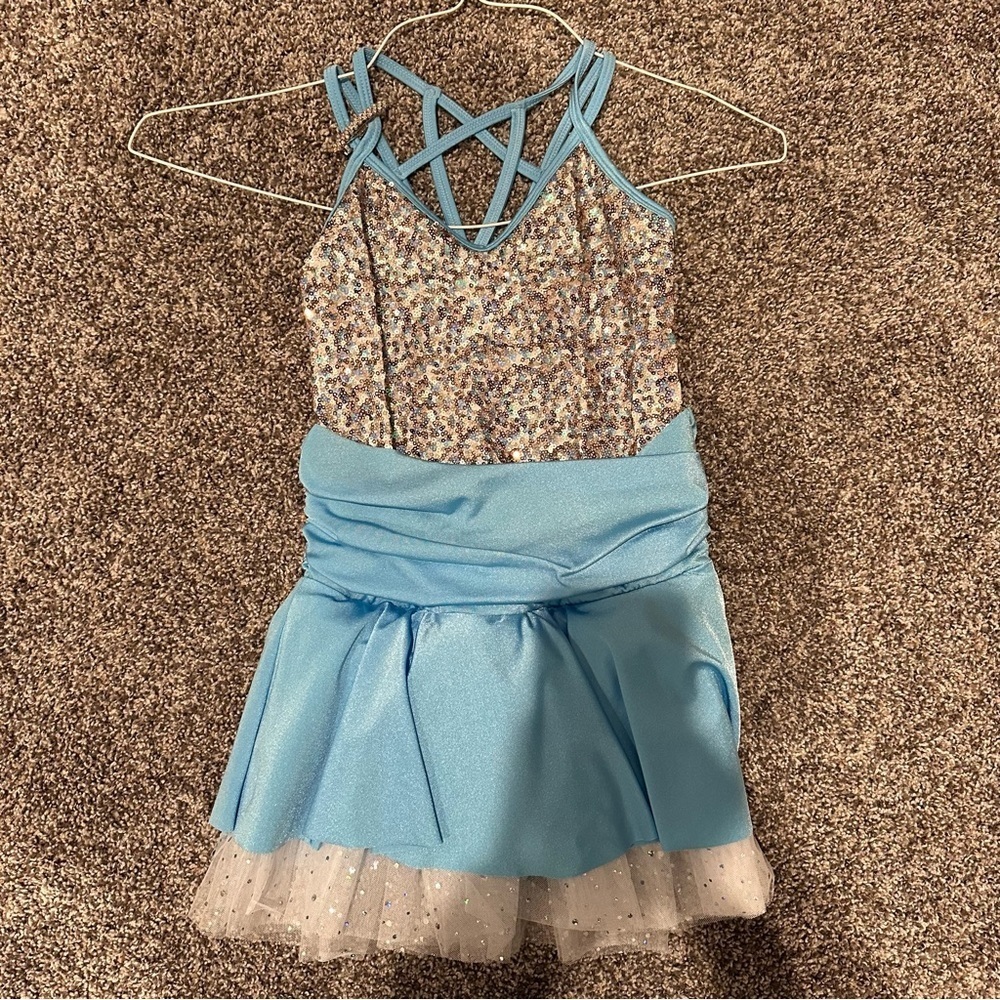 Girls Blue Sparkle Dance Costume